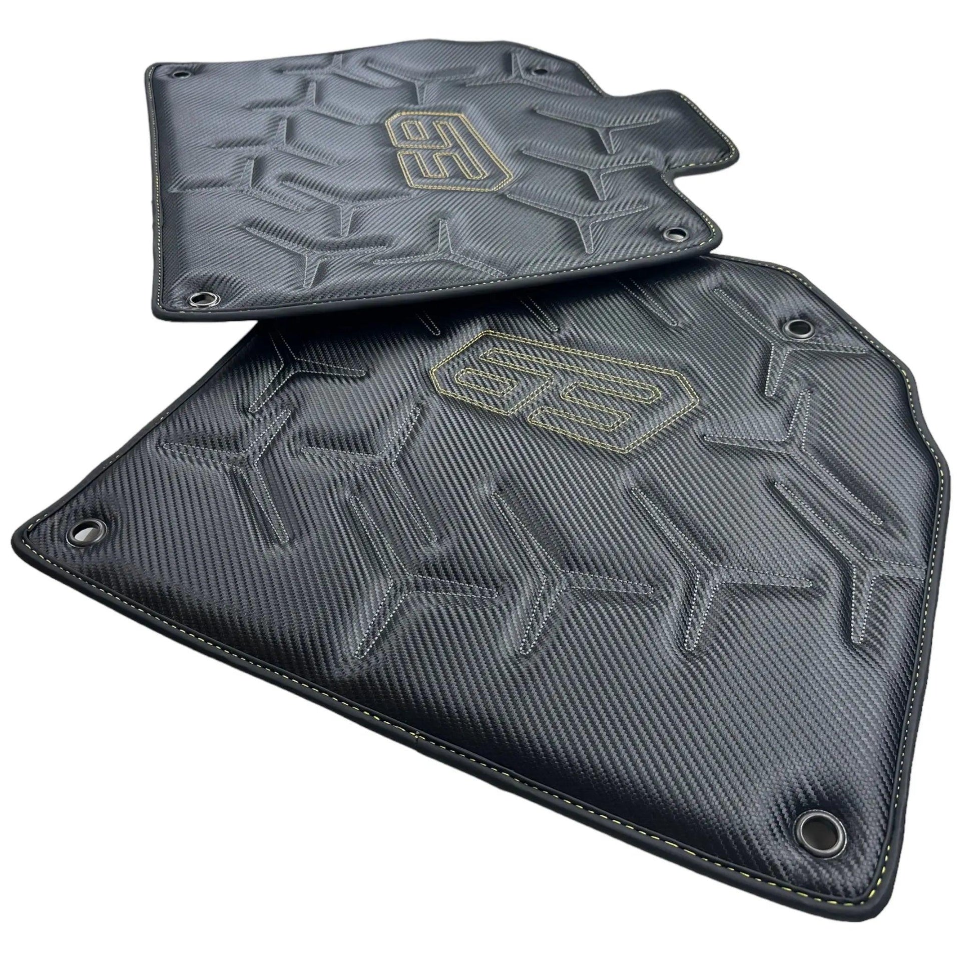 Carbon Leather Floor Mats for Lamborghini Aventador SVJ 63 Edition - AutoWin
