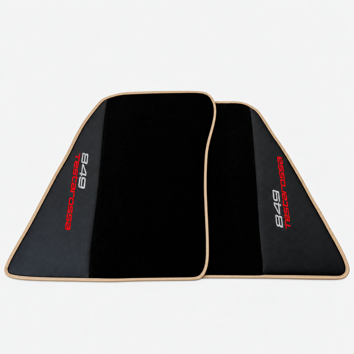 Tapis de voiture en cuir noir motif Daytona pour Ferrari 849 Testarossa (2026-2027)