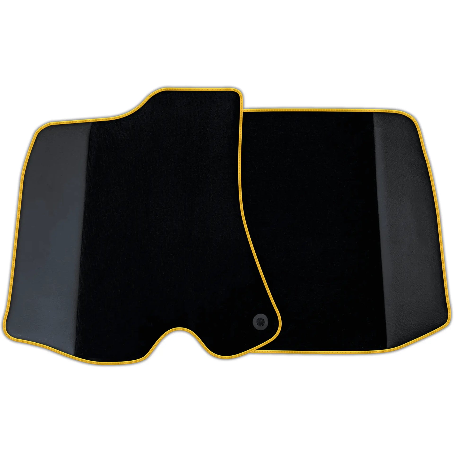 Custom Black Floor Mats for Ferrari Roma (2021-2024) with Leather -