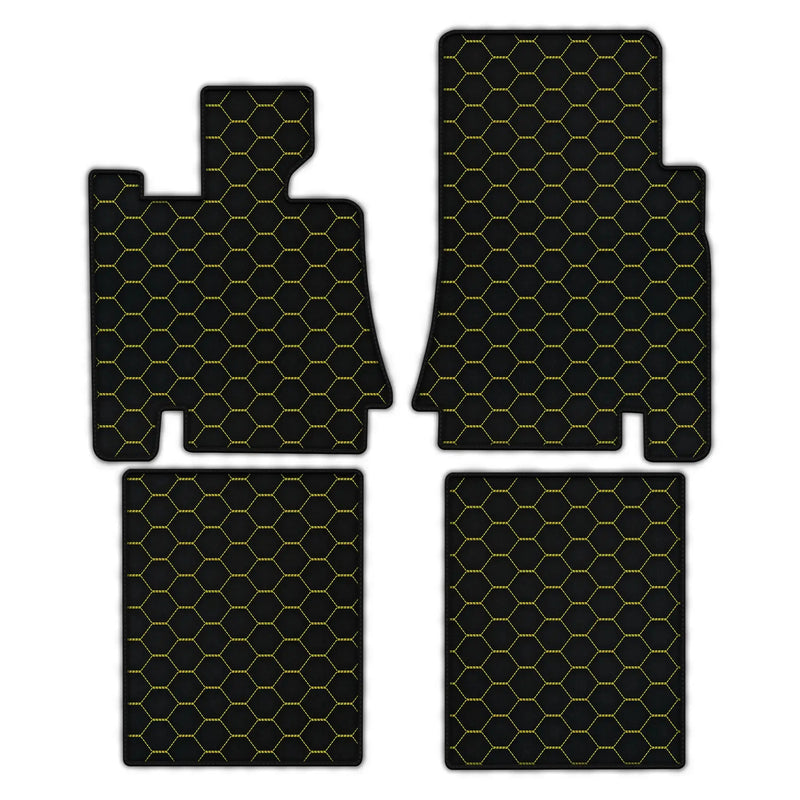 Tapis de voiture en cuir personnalisable avec motif hexagonal symétrique pour Bentley Red Label RL (1998-2009)
