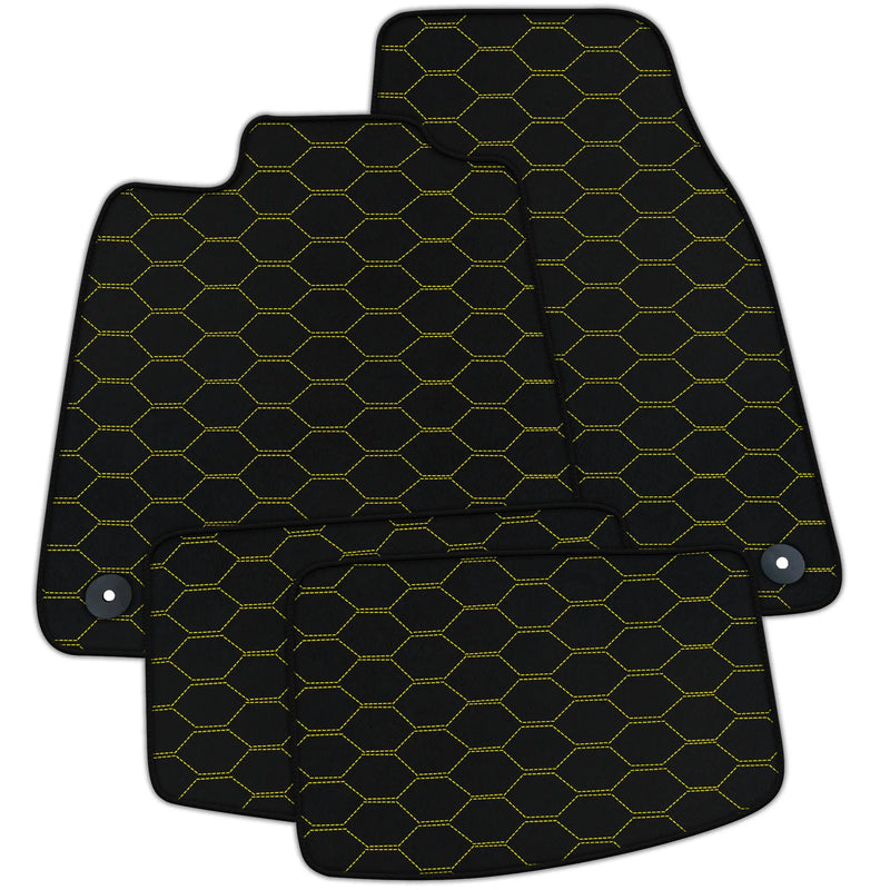Customizable Leather Floor Mats with Divario Pattern for Porsche Taycan (2020-2023)