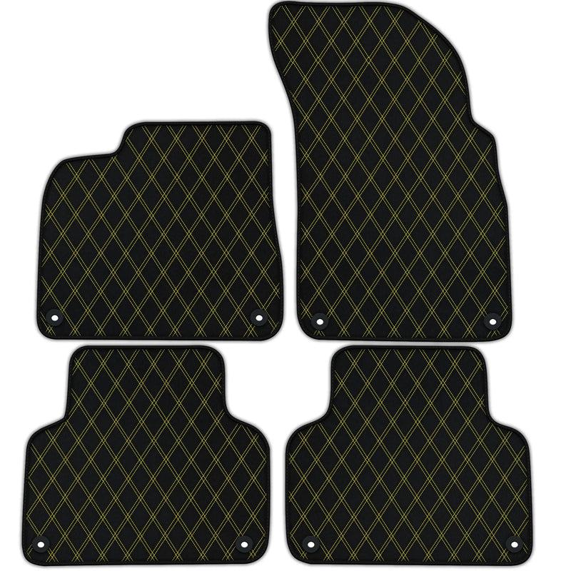 Tapis de voiture en cuir Sur mesure avec motif double