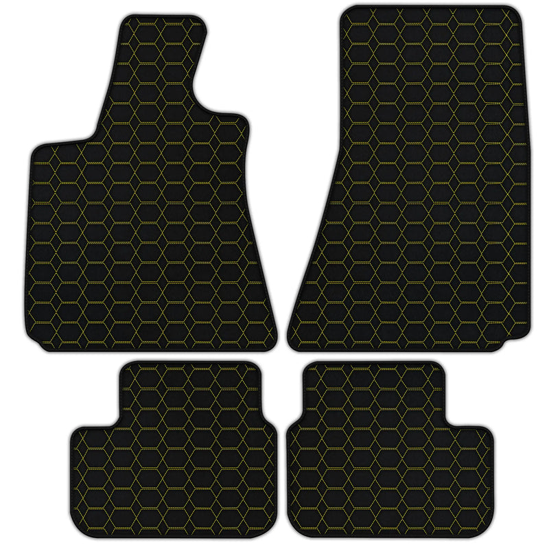 Tapis de Voiture en Cuir Personnalisables avec Motif Hexagonal pour Maserati Ghibli (2013-2022)