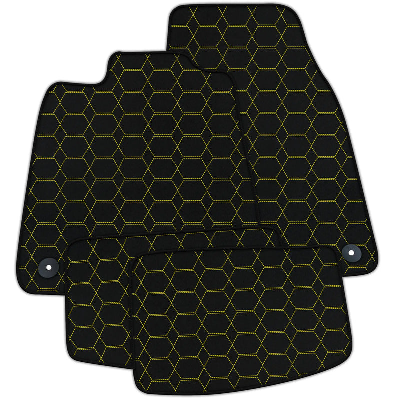 Tapis de voiture en cuir personnalisables avec motif hexagonal pour Porsche Taycan (2020-2023)