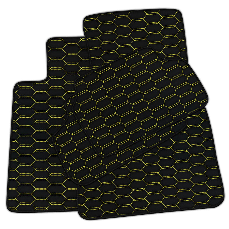 Tapis de voiture en cuir personnalisables avec motif hexagonal entrelacé pour BMW G06 SUV (2020-2024)