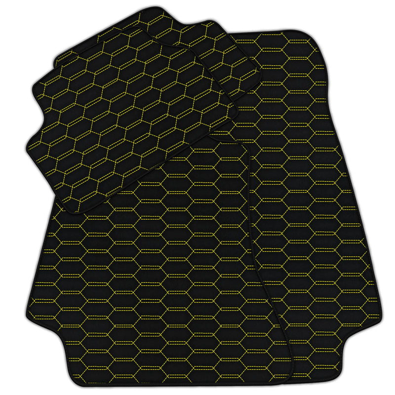 Tapis de voiture en cuir sur mesure avec motif hexagonal