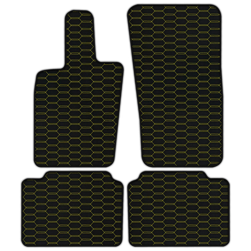 Customizable Leather Floor Mats with Interlaced Hex Pattern for Porsche Panamera (2017-2023)