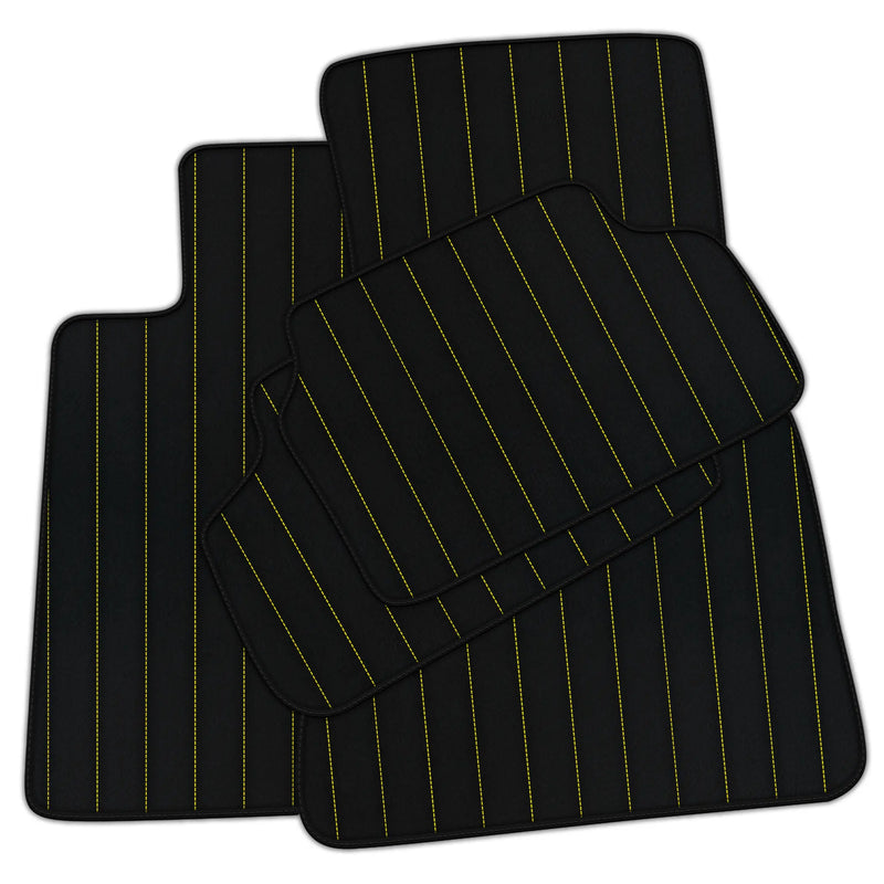 Customizable Leather Floor Mats with Line Pattern for BMW E81 3-door Hatchback (2006-2011)
