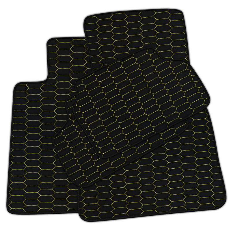 Tapis de voiture en cuir personnalisables avec motif hexagonal Raptor pour BMW X6M E71 SUV (2009-2014)