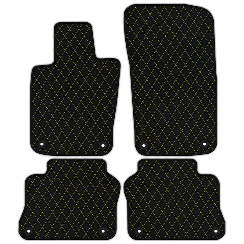 Customizable Leather Floor Mats with Single Diamond Pattern for Porsche Panamera (2009-2016)