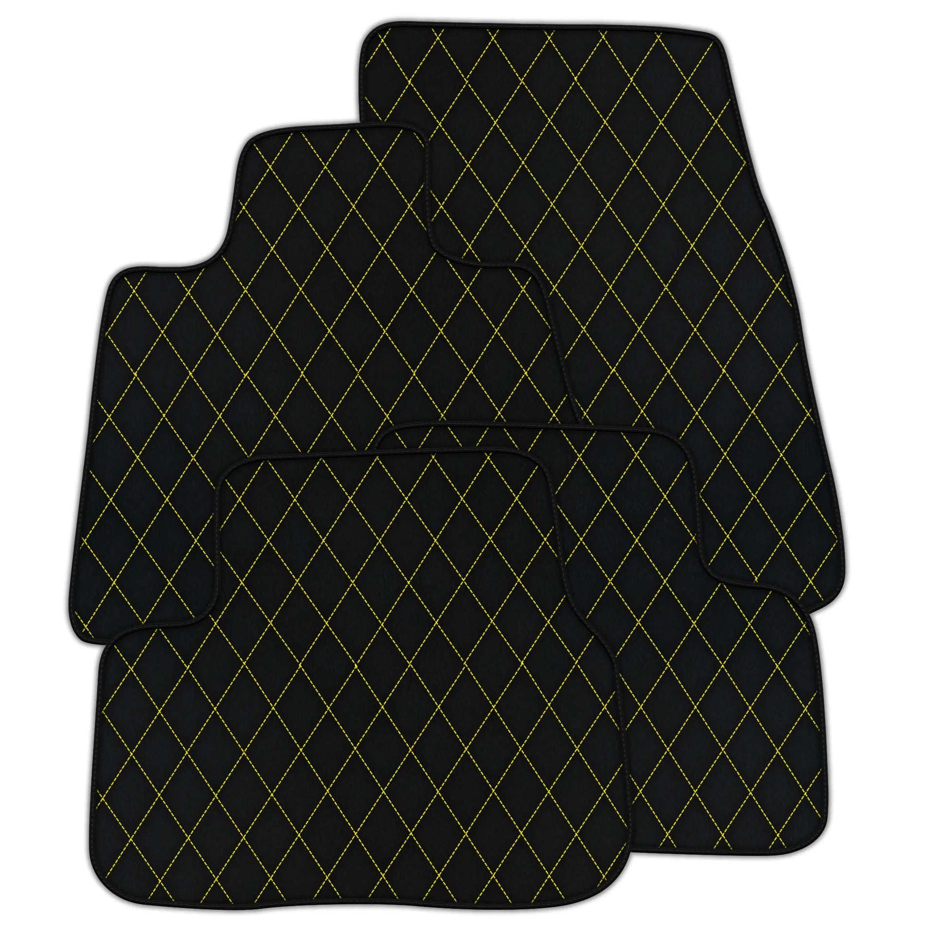 Customizable Leather Floor Mats with Single Diamond Pattern for Rolls Royce Cullinan (2018-2025)