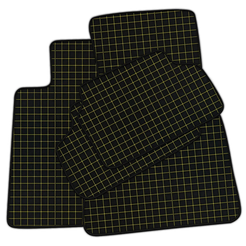 Customizable Leather Floor Mats with Square Pattern for BMW E36 Hatchback Coupe (1998-2002)