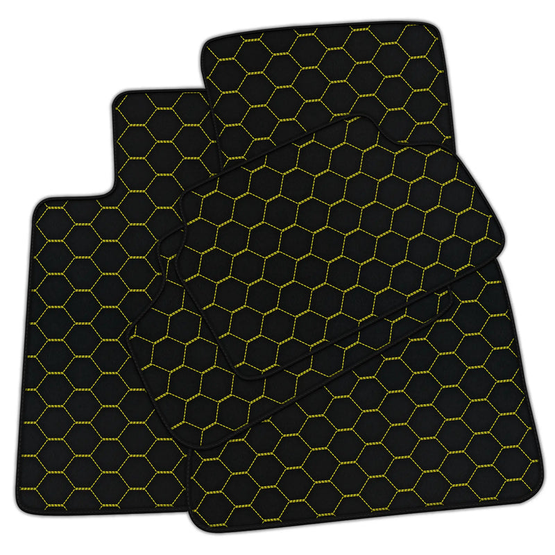 Customizable Leather Floor Mats with Symmetrical Hex Pattern for BMW F12 2-door Convertible (2011-2018)