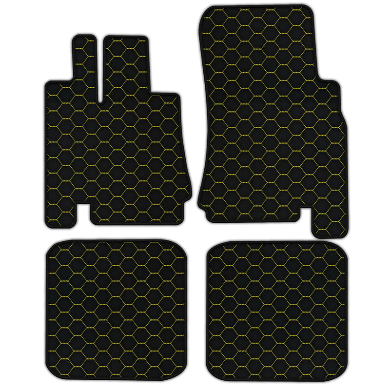 Tapis de voiture en cuir personnalisables avec motif hexagonal symétrique pour Bentley Green Label (1998-2009)