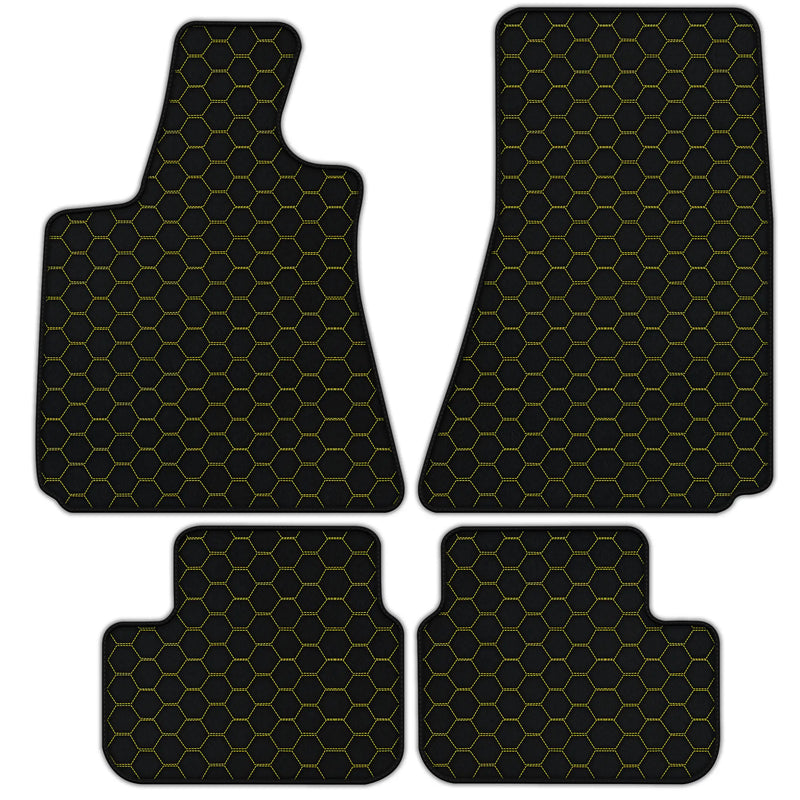 Tapis de voiture en cuir personnalisable avec motif hexagonal symétrique pour Maserati Ghibli (2013-2022)