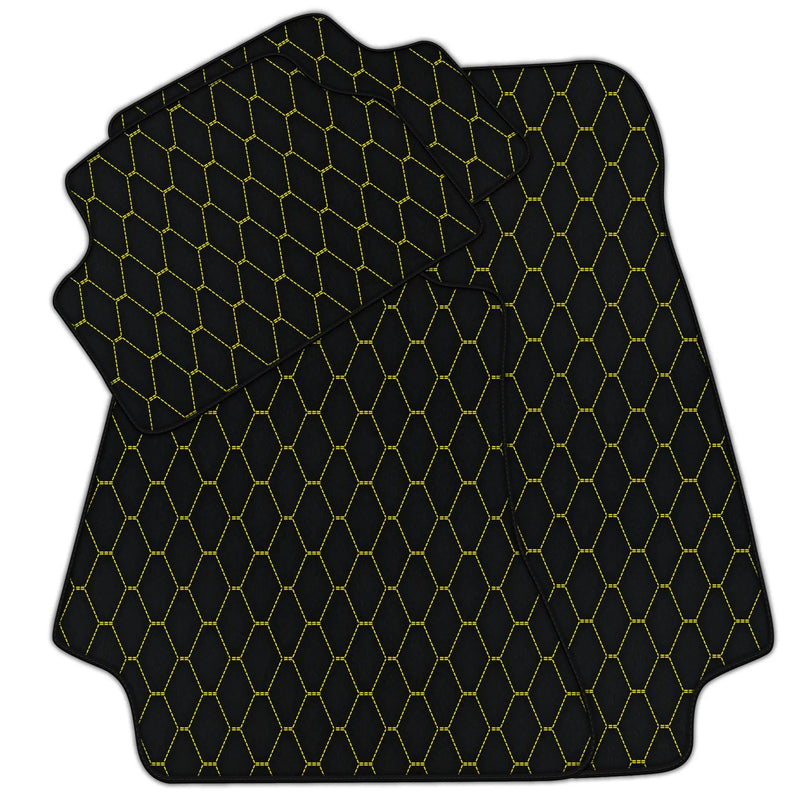 Tapis de voiture en cuir personnalisables avec motif hexagonal vertical pour Mercedes Benz C-Class CL203 Coupé (2000-2008)