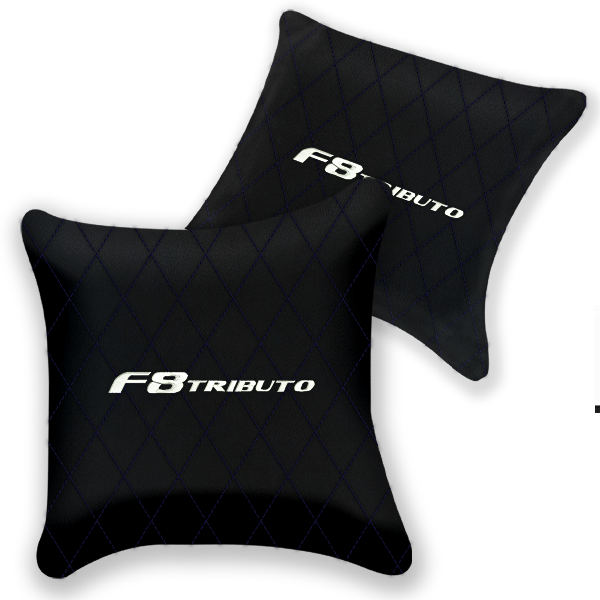 Customizable Black Leather Pillows for Ferrari F8 Spider (2019-2023)