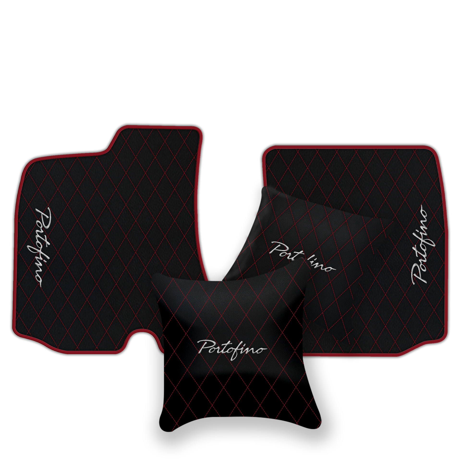 Custom Black Leather Floor Mats for Ferrari 812 Superfast (2018-2023)