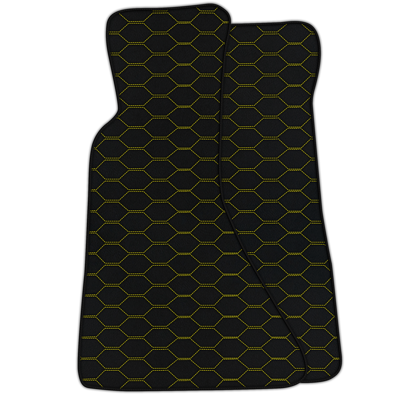 Customizable Leather Floor Mats with Divario Pattern for Chevrolet Corvette C4 (1984-1996)