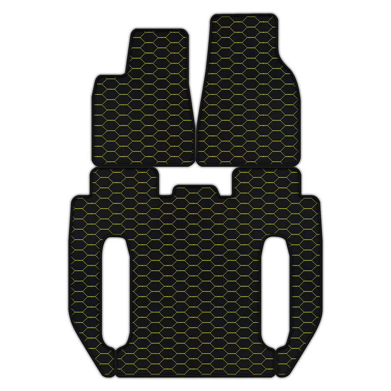 Anpassbare Lederfußmatten mit Divario-Muster für Tesla Model X – 6 Sitze (2016–2025)