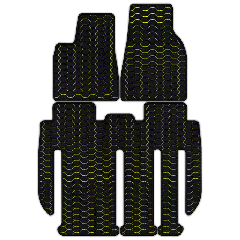 Anpassbare Lederfußmatten mit Divario-Muster für Tesla Model X – 7 Sitze (2017–2025)