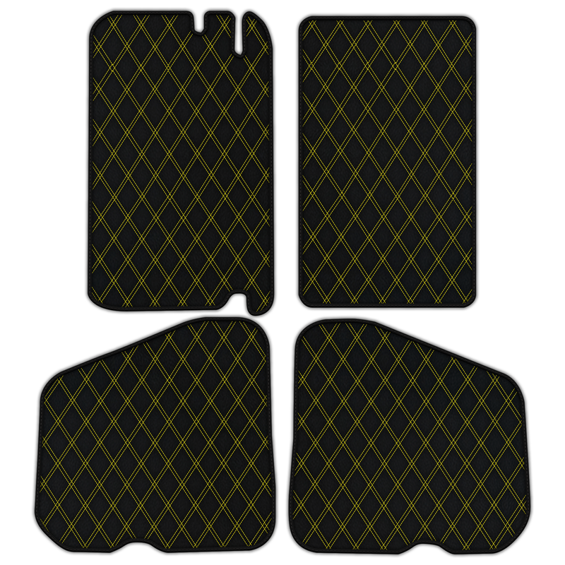 Tapis de voiture en cuir personnalisable avec motif double losange pour Rolls Royce Shadow (1965-1977)