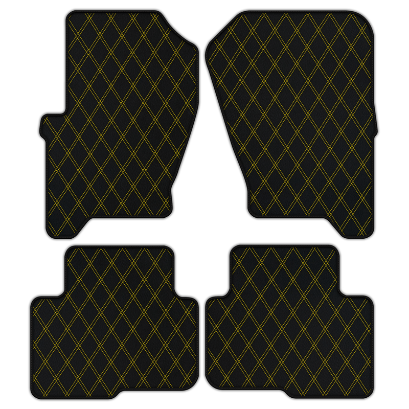 Customizable Leather Floor Mats with Double Diamond Pattern for Land Rover Discovery (2004-2009)