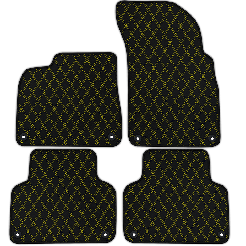 Customizable Leather Floor Mats with Double Diamond Pattern for Audi Q8 e-tron (2023-2025)
