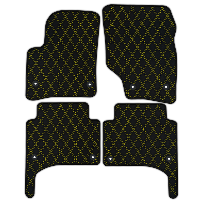 Tapis de voiture en cuir personnalisable avec motif en diamant double pour Porsche Cayenne (2003-2010)
