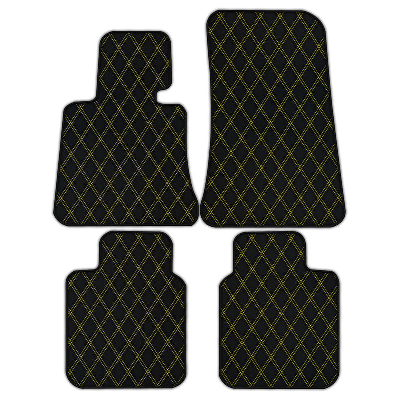Tapis de voiture en cuir personnalisables avec motif losange double pour Rolls Royce Phantom Drophead Coupe (2007-2016)