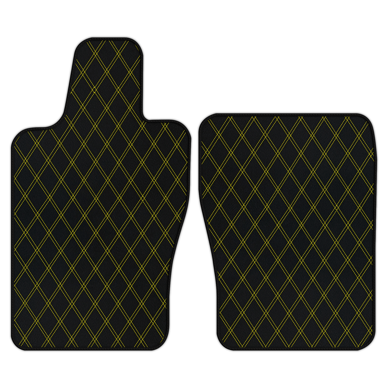 Personalisierbare Leder-Fußmatten mit Doppel-Diamantmuster für Aston Martin V8 Vantage (2019-2025)