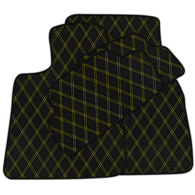 Tapis de voiture en cuir personnalisables avec motif diamant double pour Mini Clubman F54 (2019-2023)