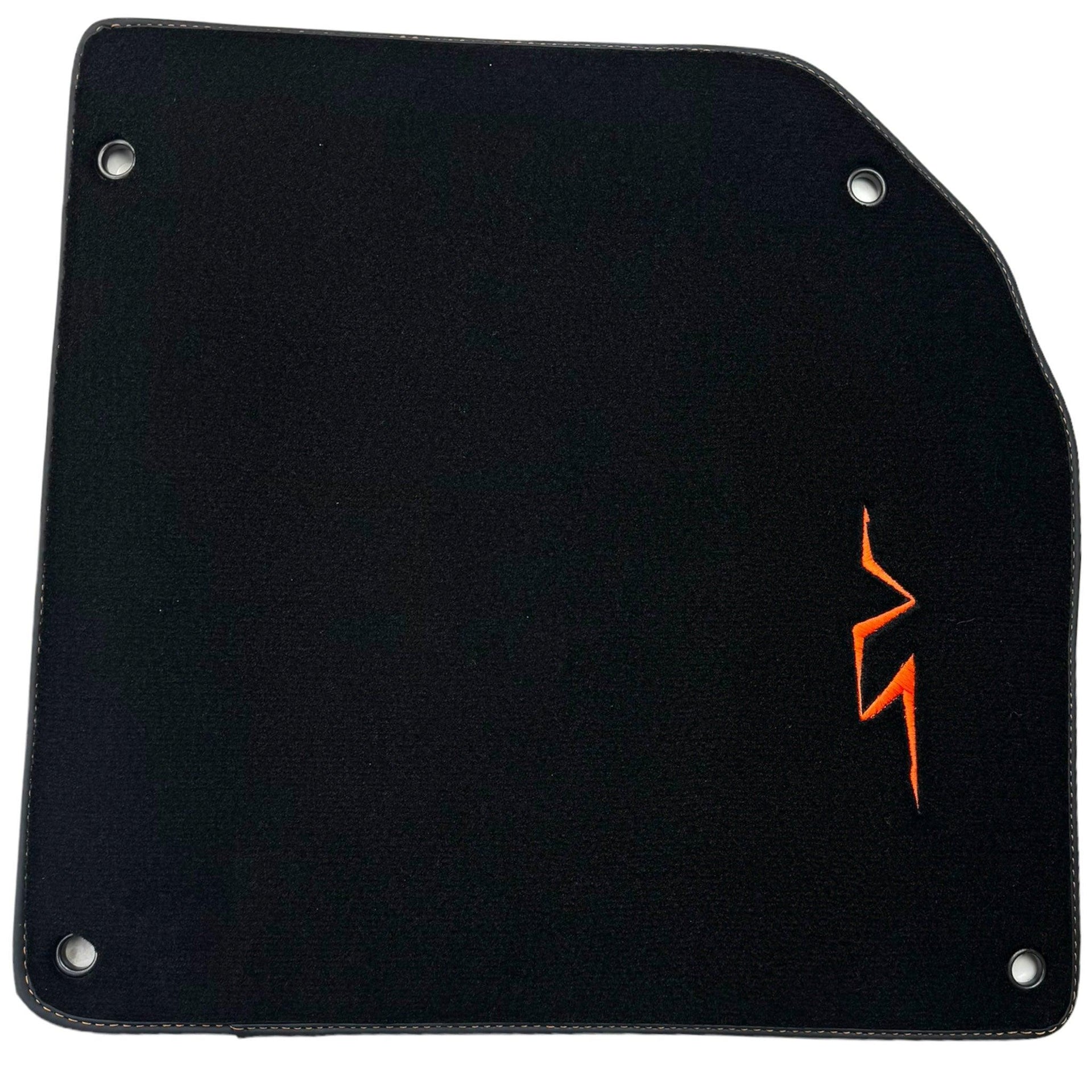Black Floor Mats for Lamborghini Aventador SV | Orange Edition - AutoWin