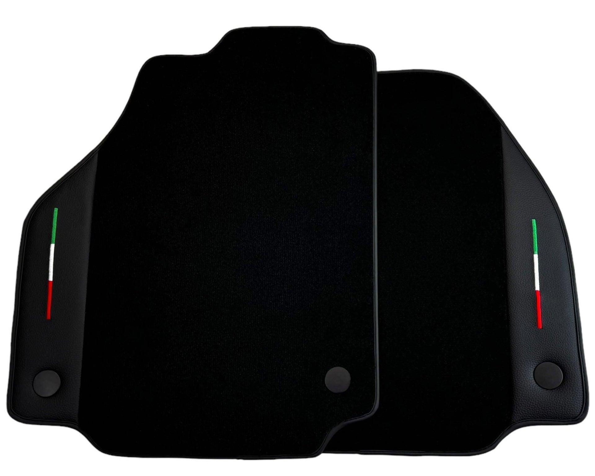 Black Floor Mats for Ferrari 488 Pista Spider 2019-2021 with Leather - AutoWin