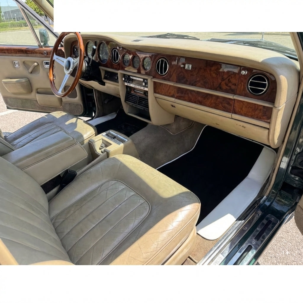 Tapis de voiture en cuir personnalisables avec motif à double losange pour Rolls Royce Wraith (2013–2023) - AutoWin