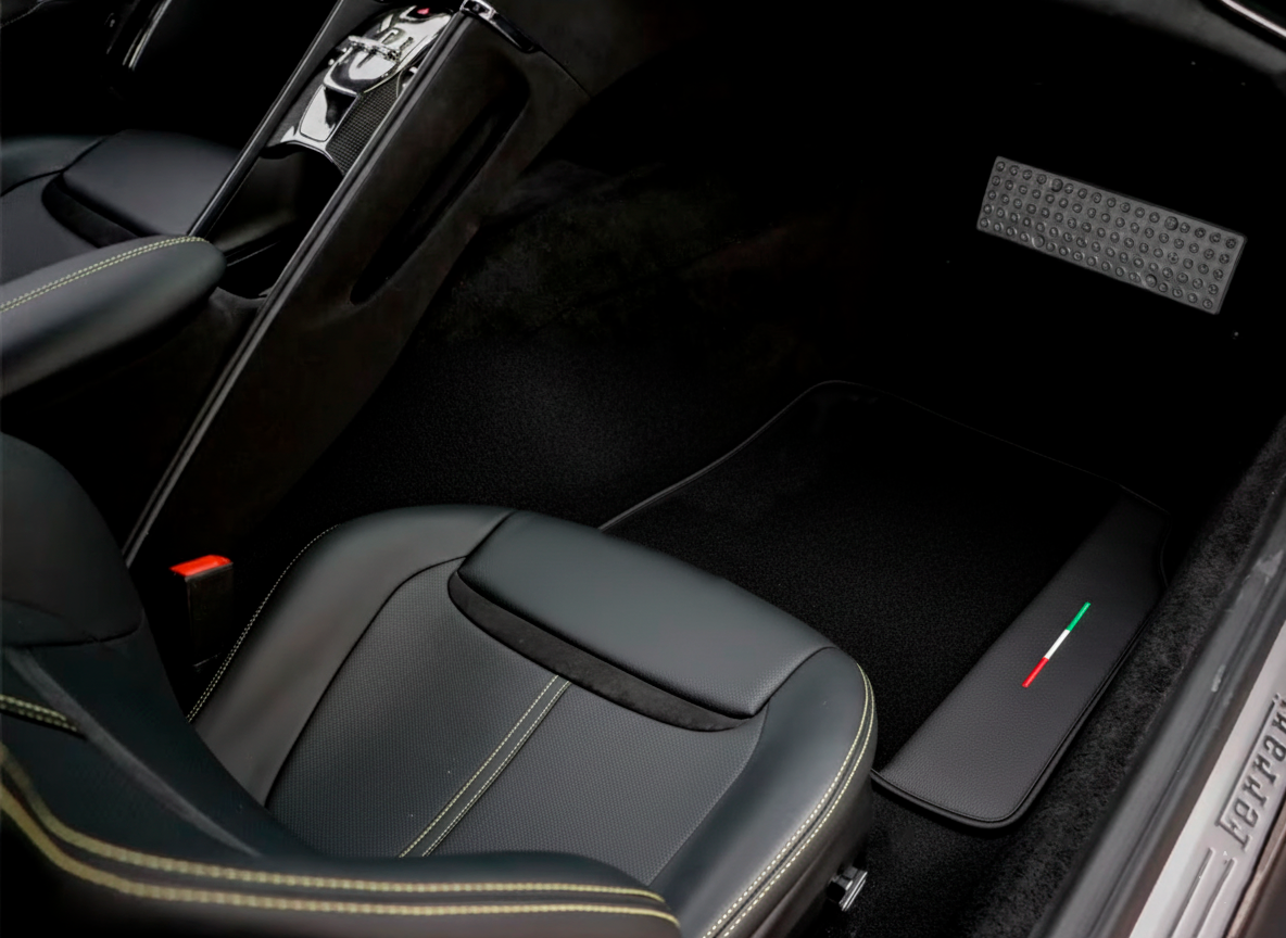 Customizable Single Diamond Pattern Floor Mats for Ferrari GTC4 Lusso (2016-2023) - AutoWin