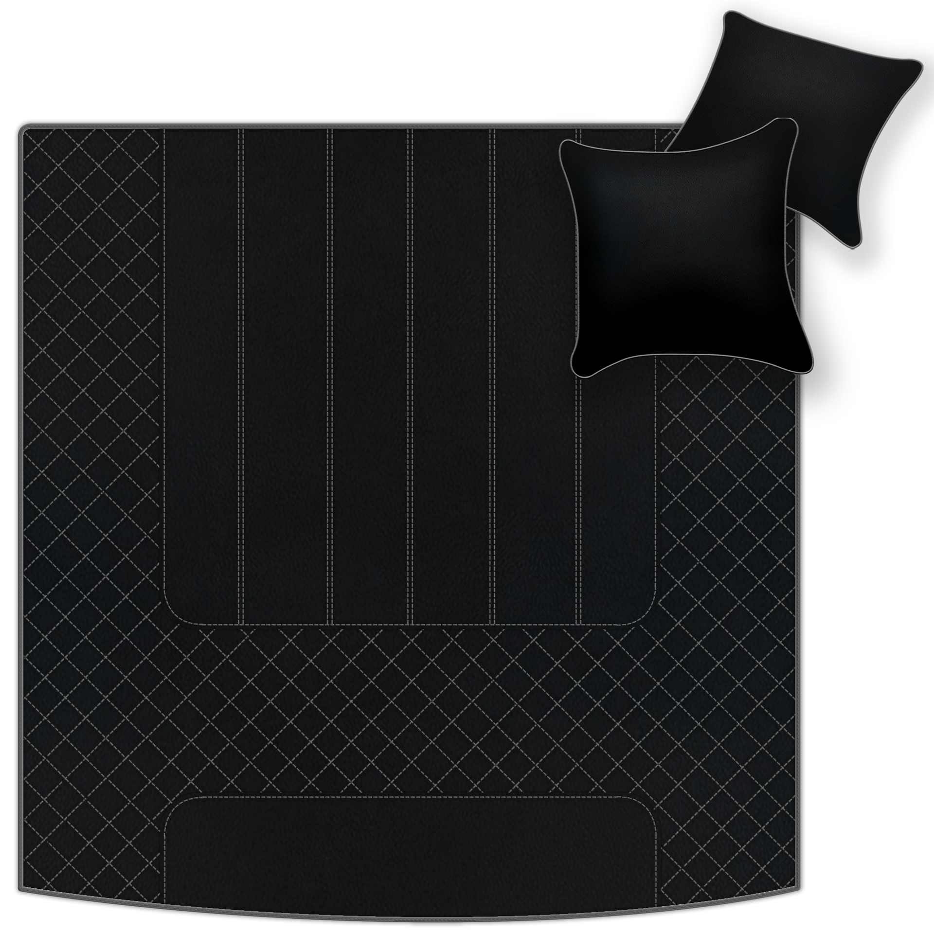 Tapis de voiture noirs pour Bentley Mulsanne (2010-2020) avec cuir | Bord rouge - AutoWin.EU