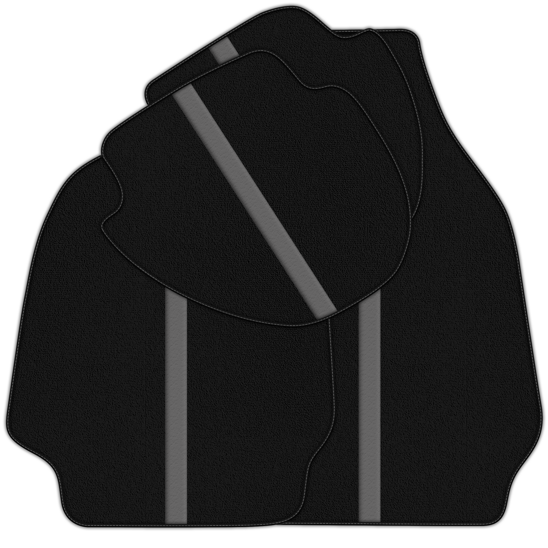 Black Floor Mats with Leather Line for Porsche Classic 911 (1963-1989) - Various Colors