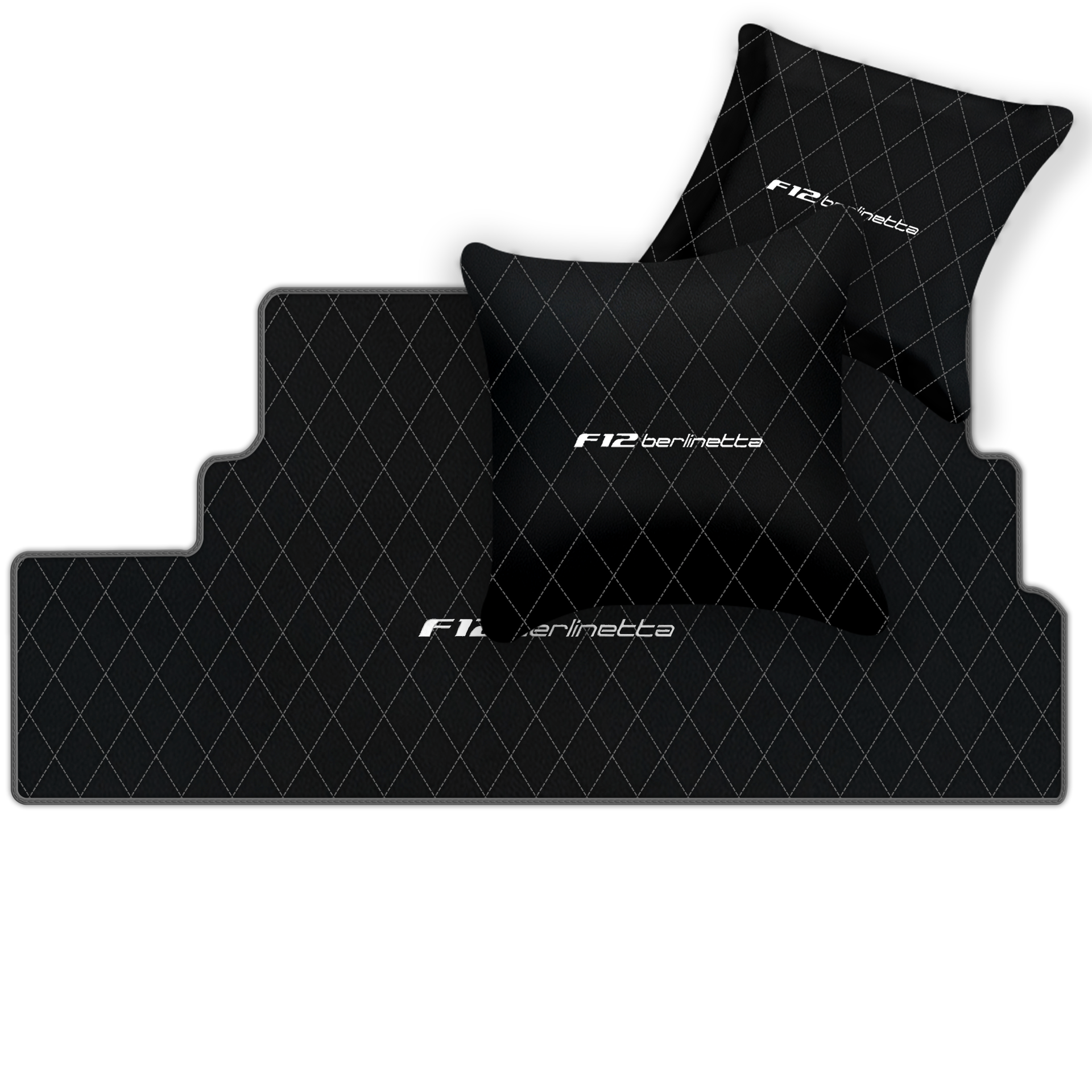 Premium Black Leather Floor Mats for Ferrari California | Full Set