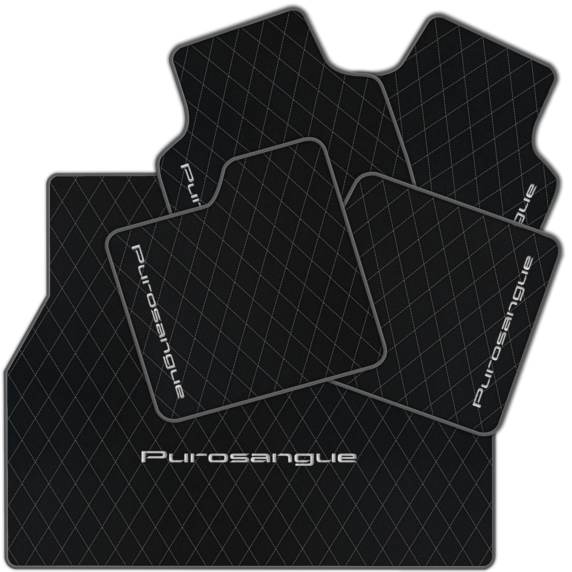 Premium Black Leather Floor Mats for Rolls Royce Shadow (1965-1977)