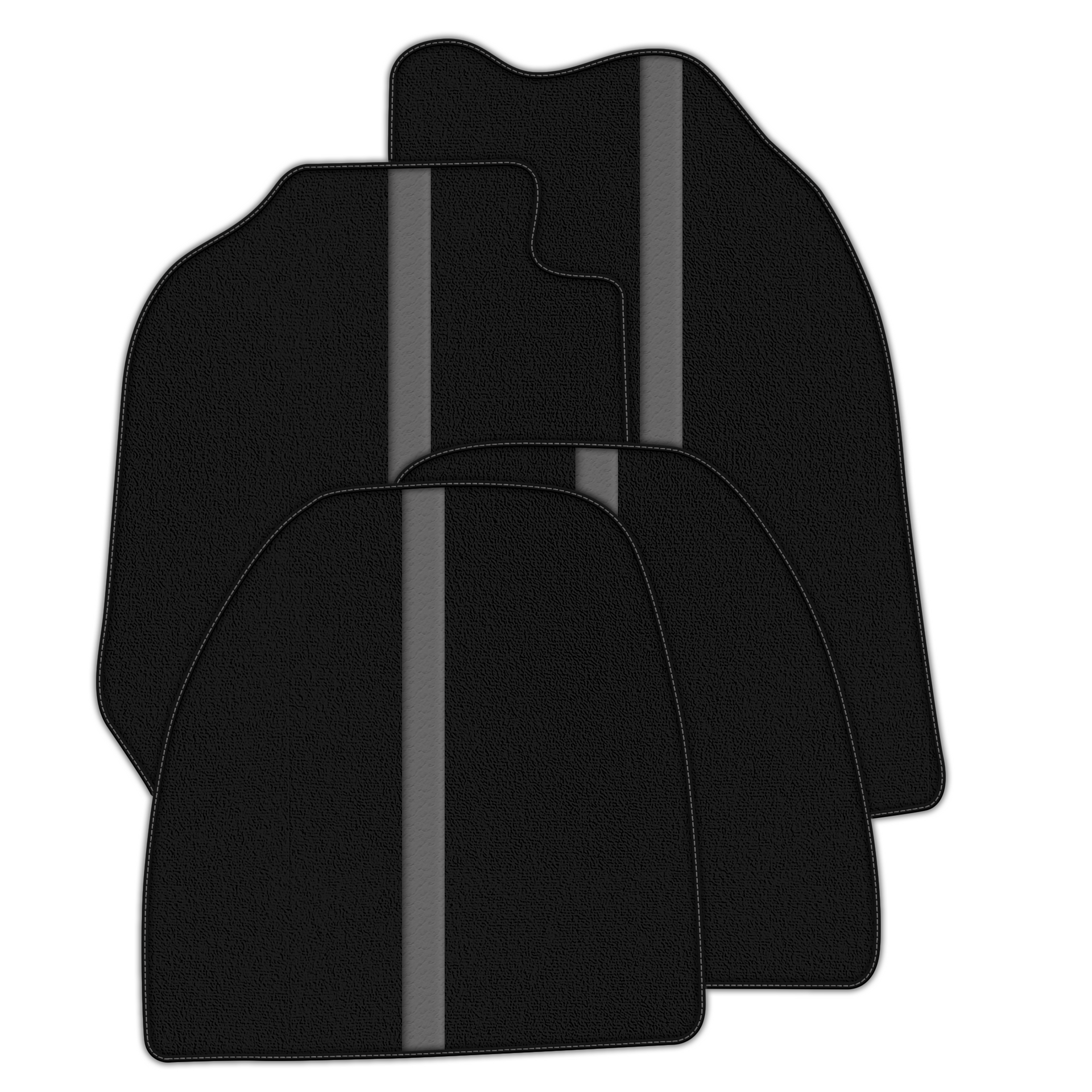 Black Floor Mats with Leather Line for Porsche 911 - 964 (1989-1994) - Various Colors