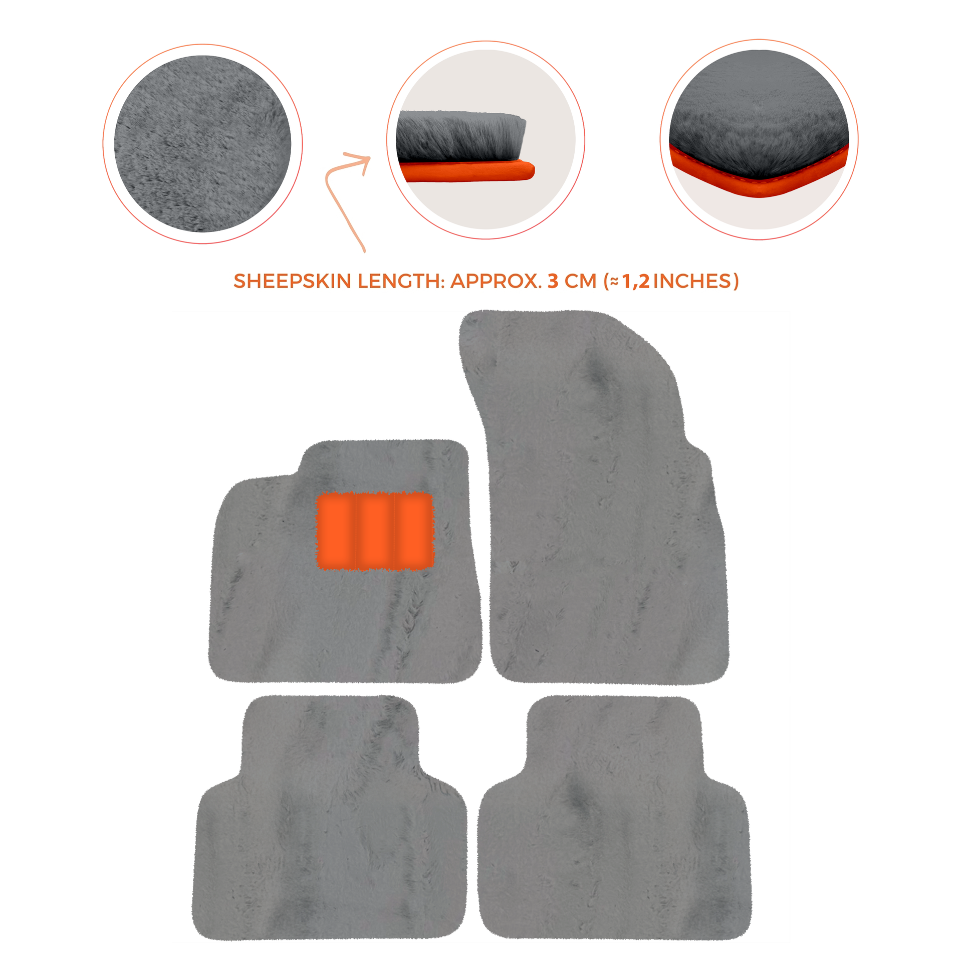 Premium Sheepskin Floor Mats for Lamborghini Countach 1974-1990