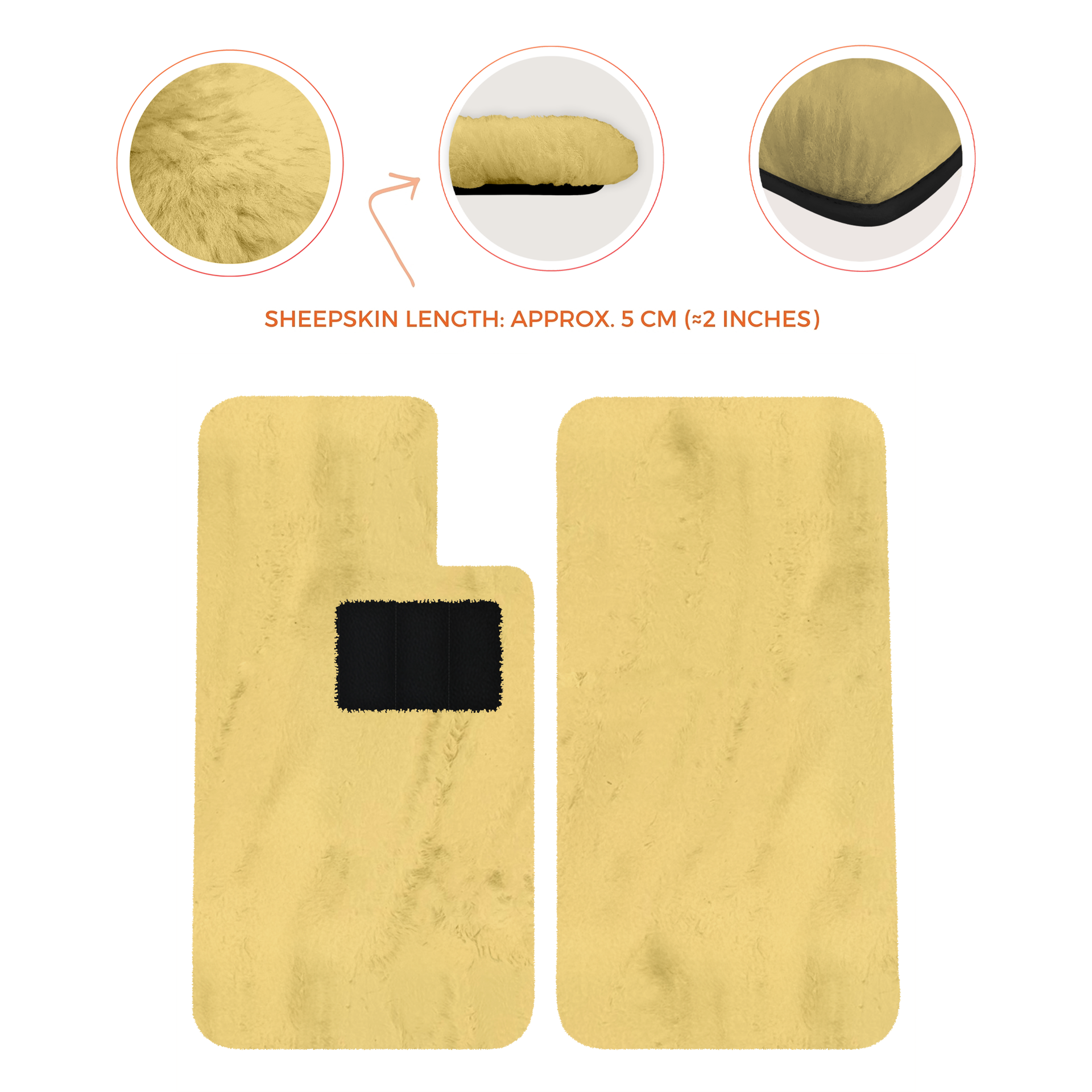 Premium Sheepskin Floor Mats for Aston Martin V8 Virage (1989-1995) Coupe