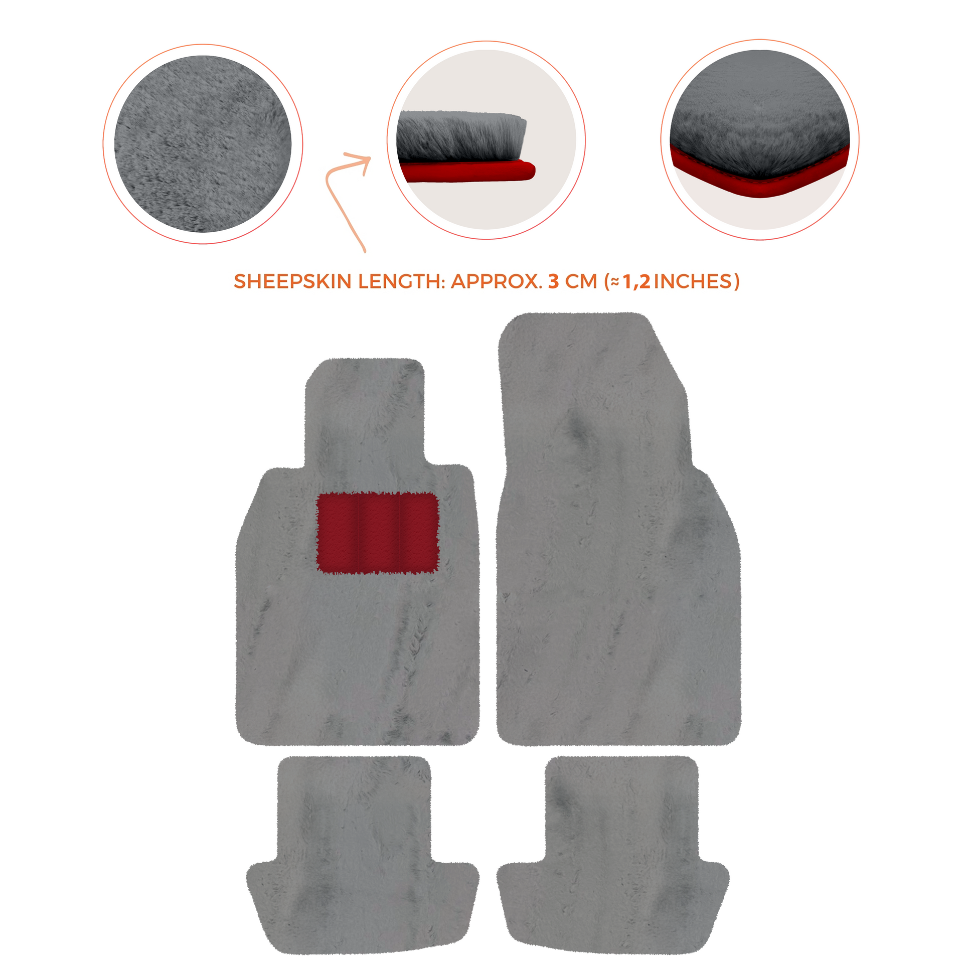 Premium Sheepskin Floor Mats for Porsche 911 991 (2012-2019)