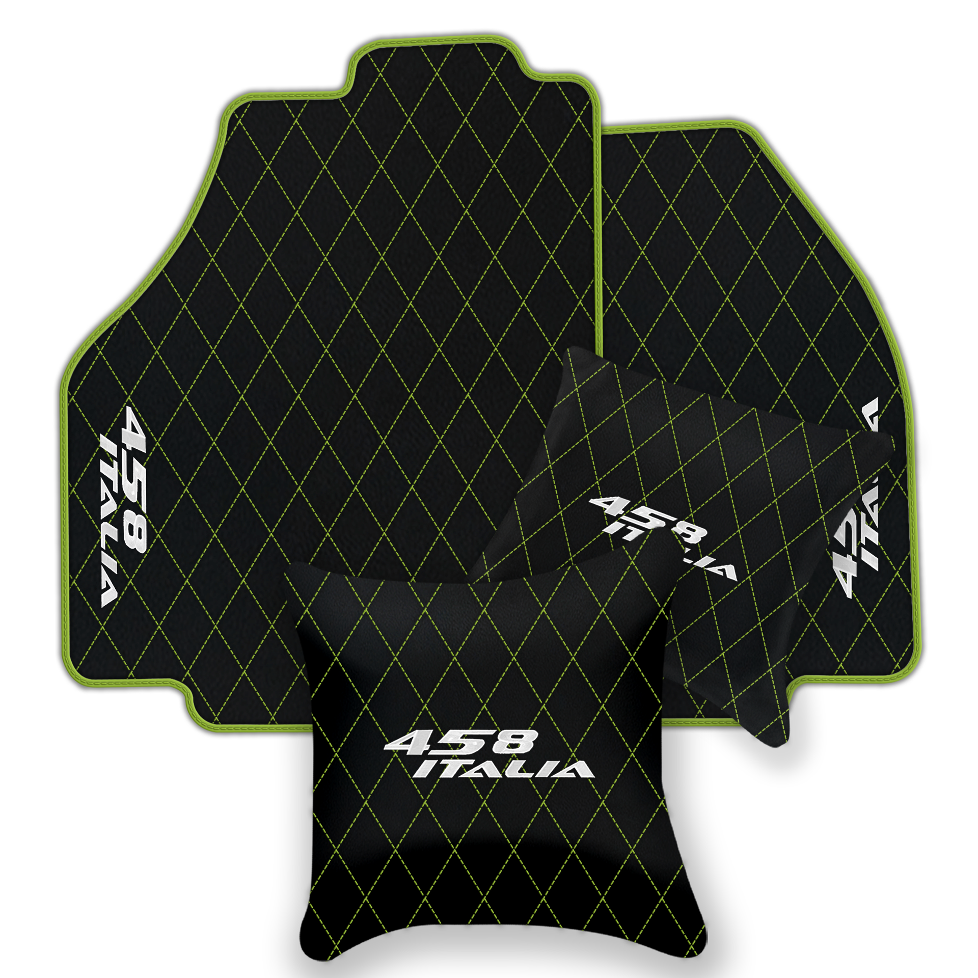 Premium Black Leather Floor Mats for Ferrari 458 Spider (2012-2015)