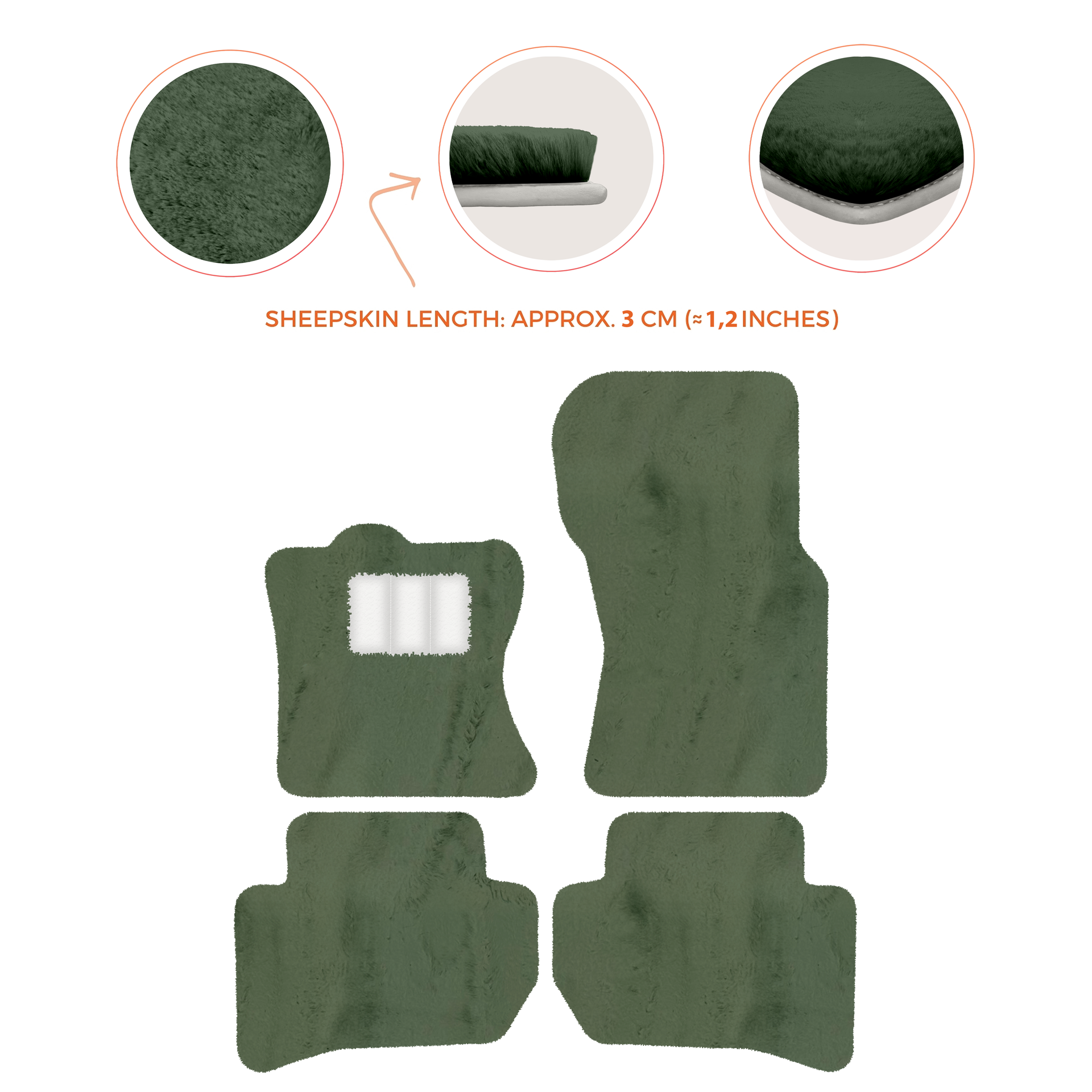 Premium Sheepskin Floor Mats for 2010-2013 Range Rover Sport