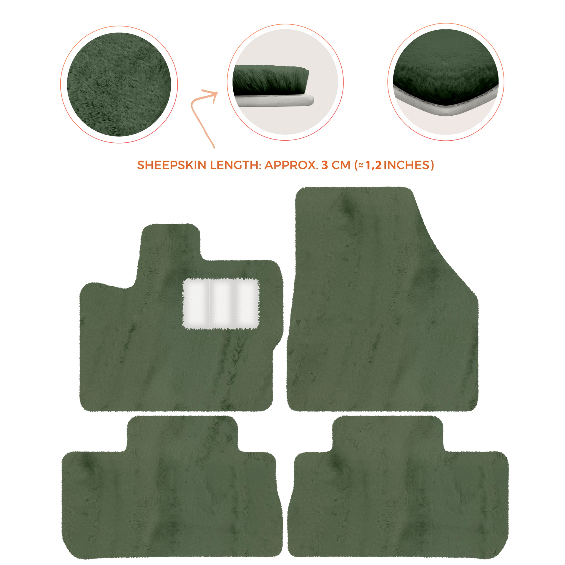 Premium Sheepskin Floor Mats for 2003-2007 Land Rover Freelander