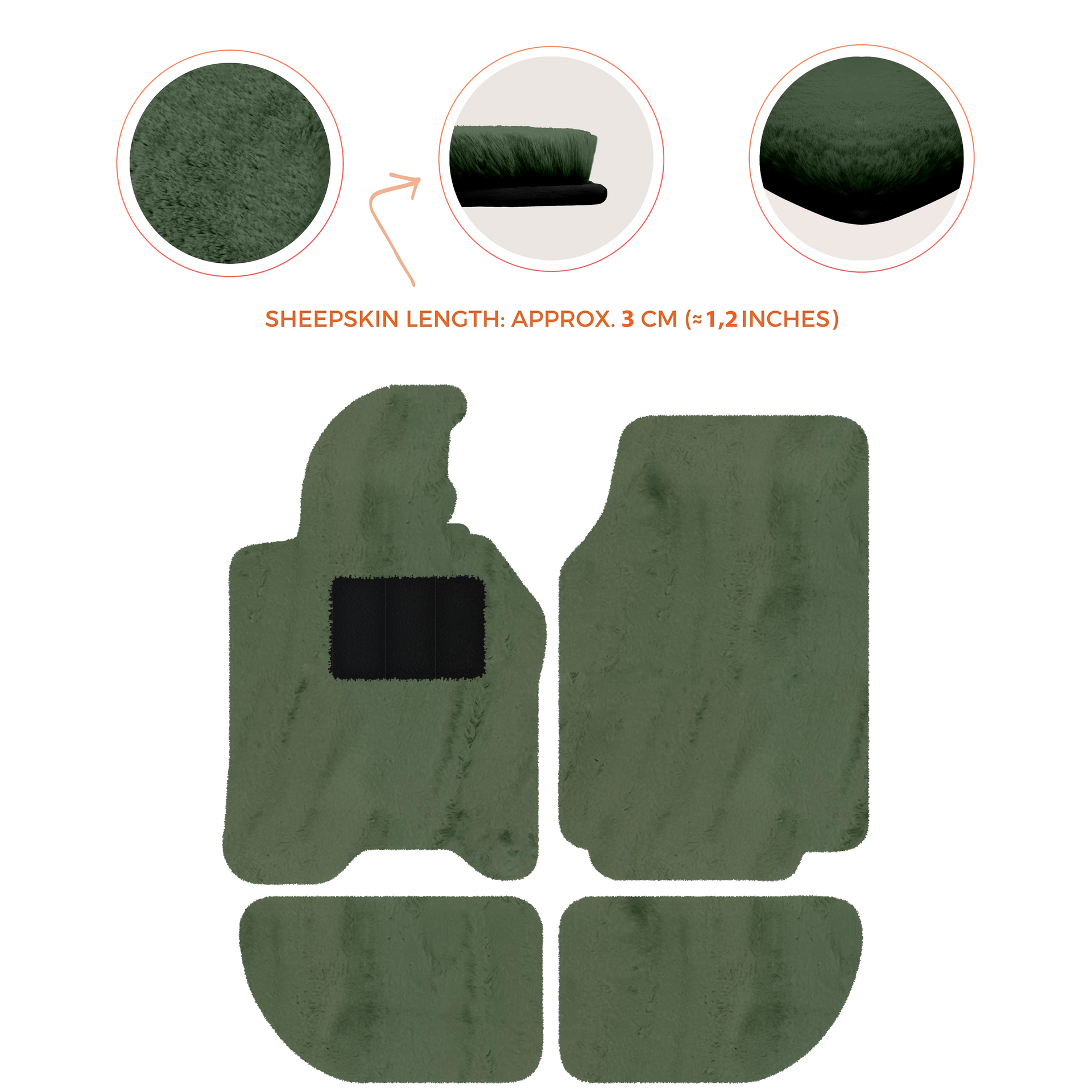 Sheepskin Floor Mats for Porsche 944 (1981-1991) | Custom Colors
