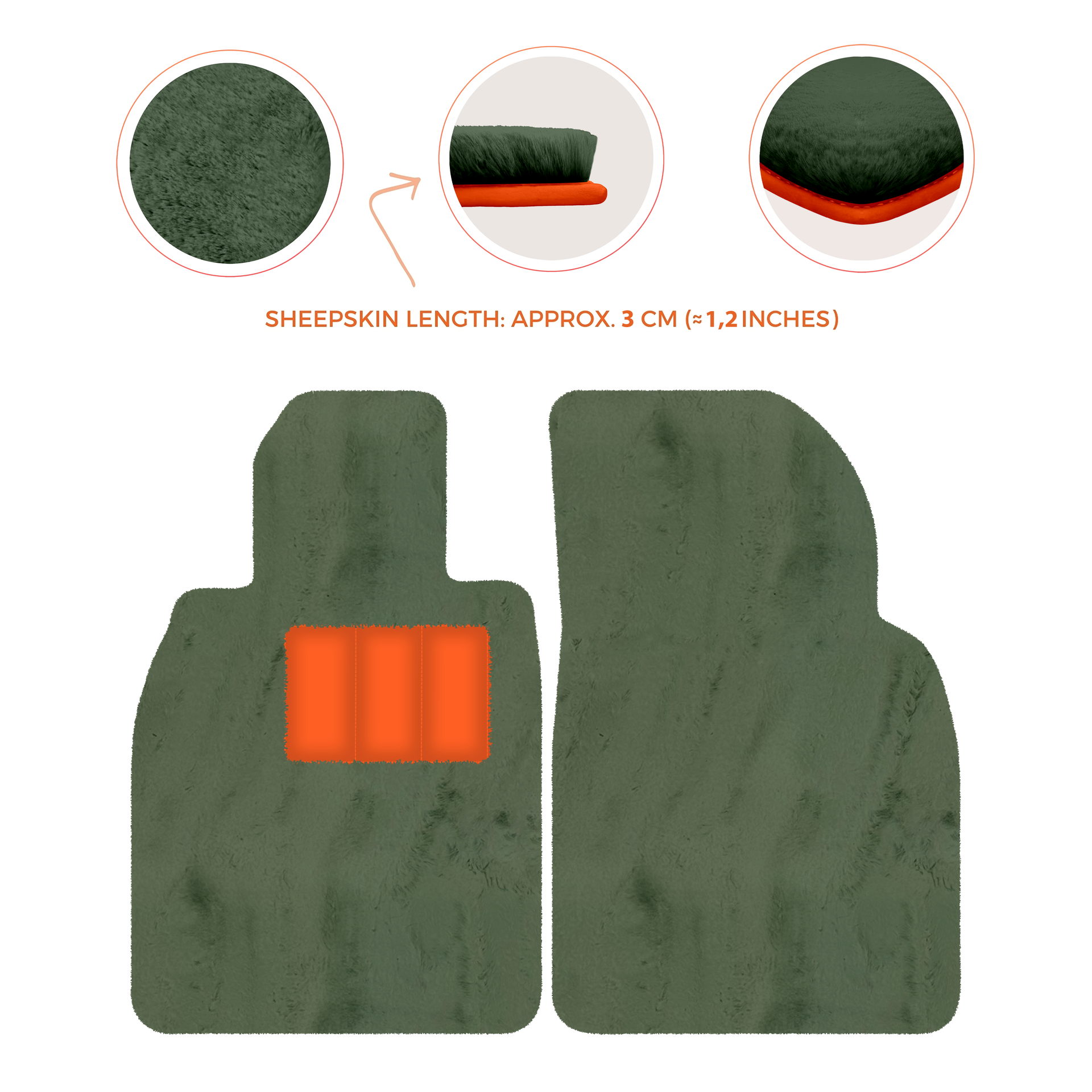 Premium Sheepskin Floor Mats for Porsche Cayenne (2018-2023)