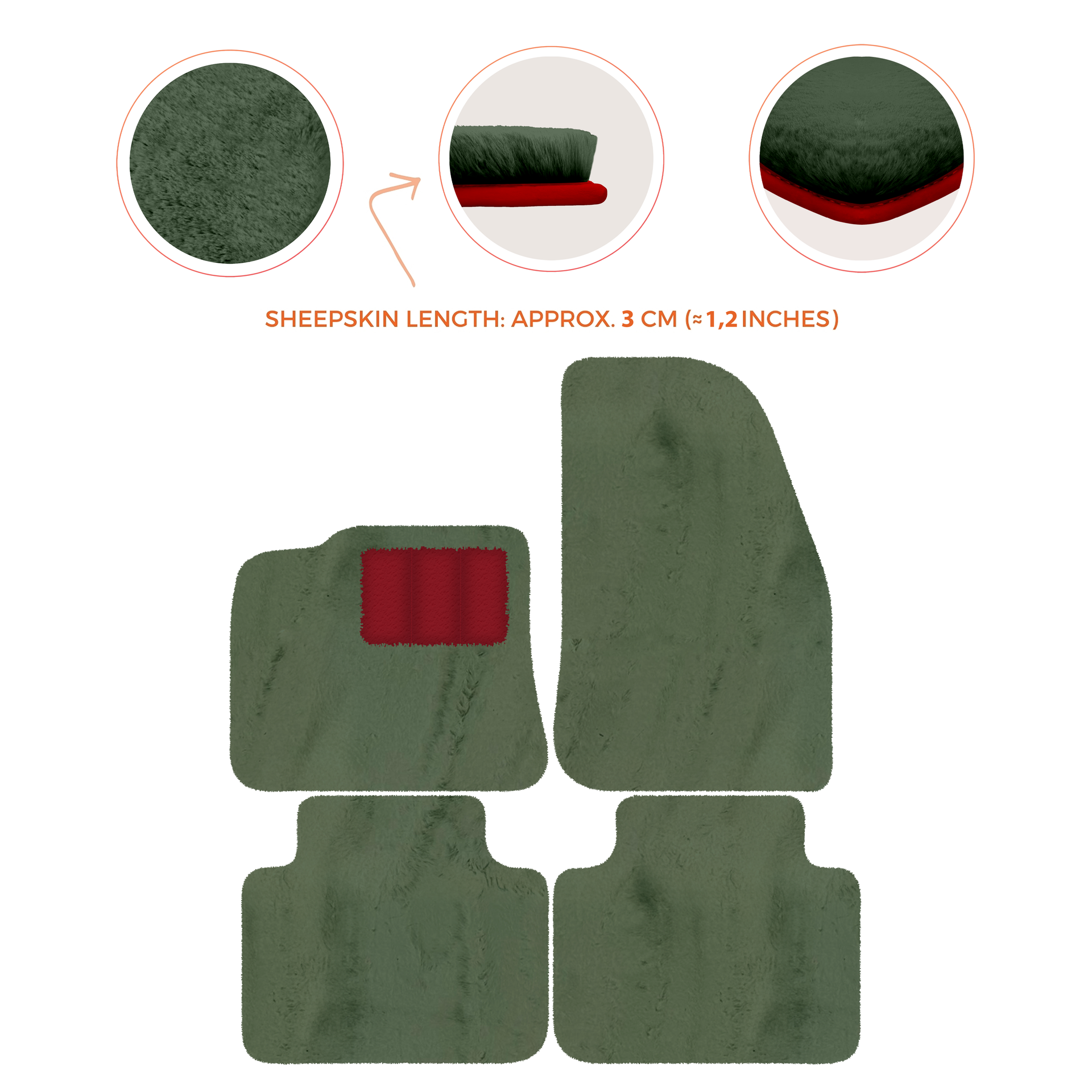 Premium Sheepskin Floor Mats for Porsche 987 Boxster (2005-2012)